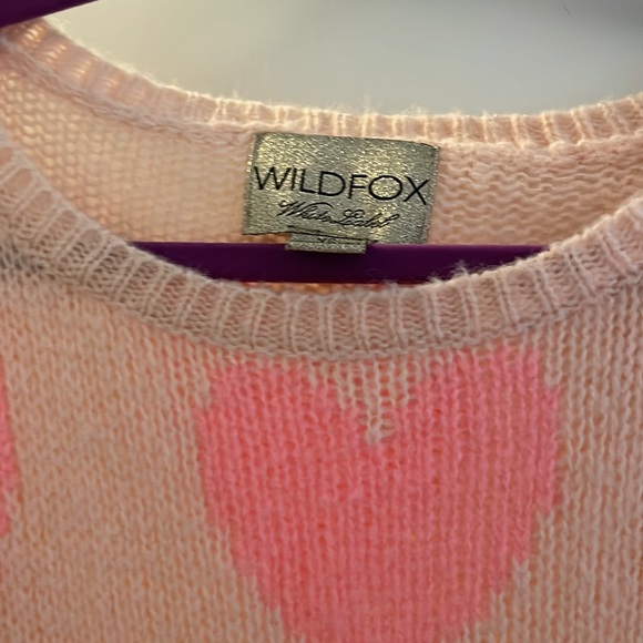 Wildfox Distressed Open Weave Heart Sweater XS - Picture 3 of 3